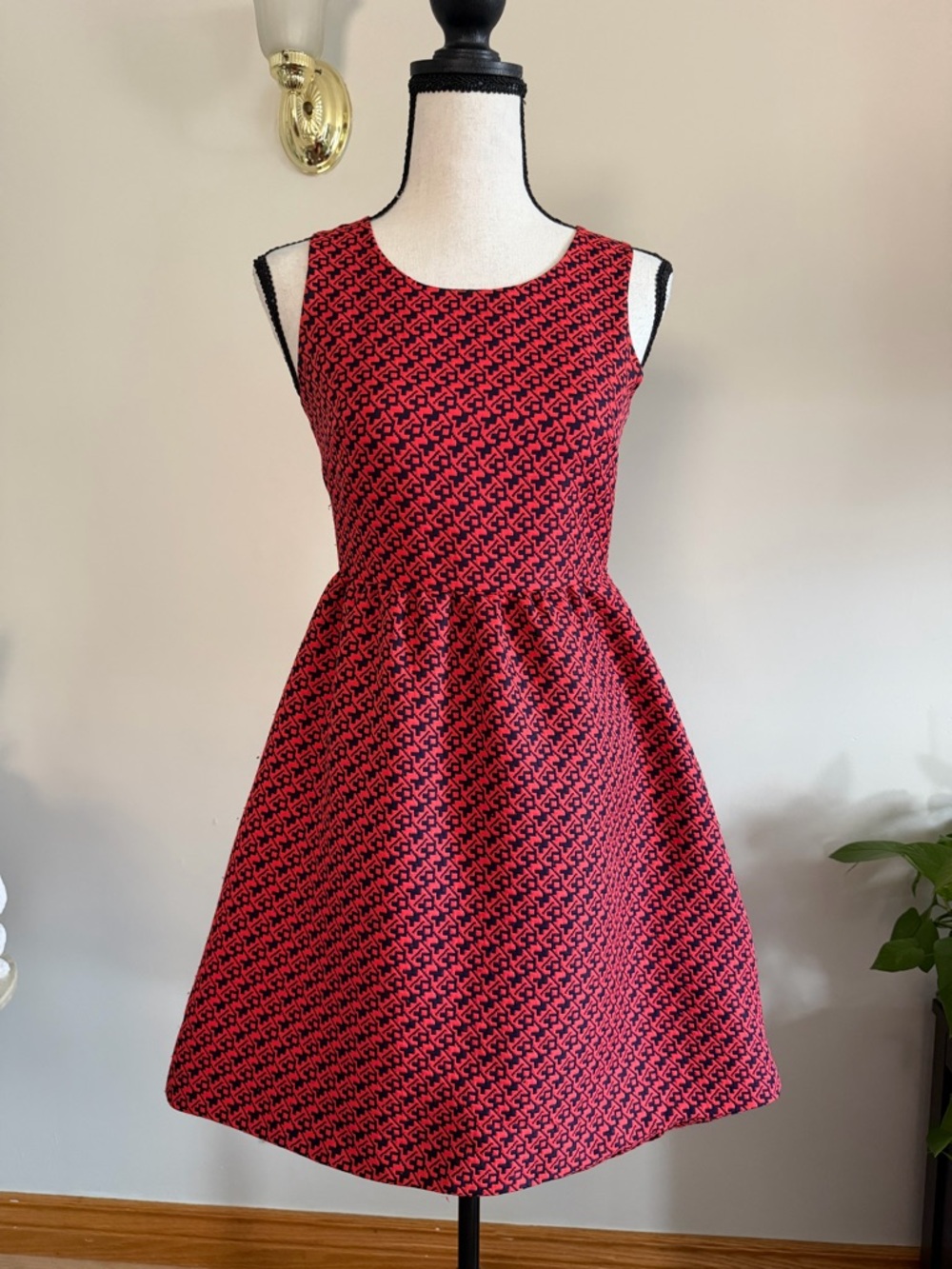 Anthropologie Lili Wang Geo Jacquard Dress